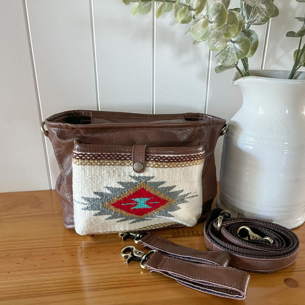 Brown Aztec White Pram Caddy