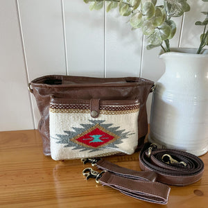 Brown Aztec White Pram Caddy