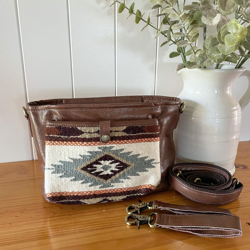 Brown Aztec Grey Pram Caddy
