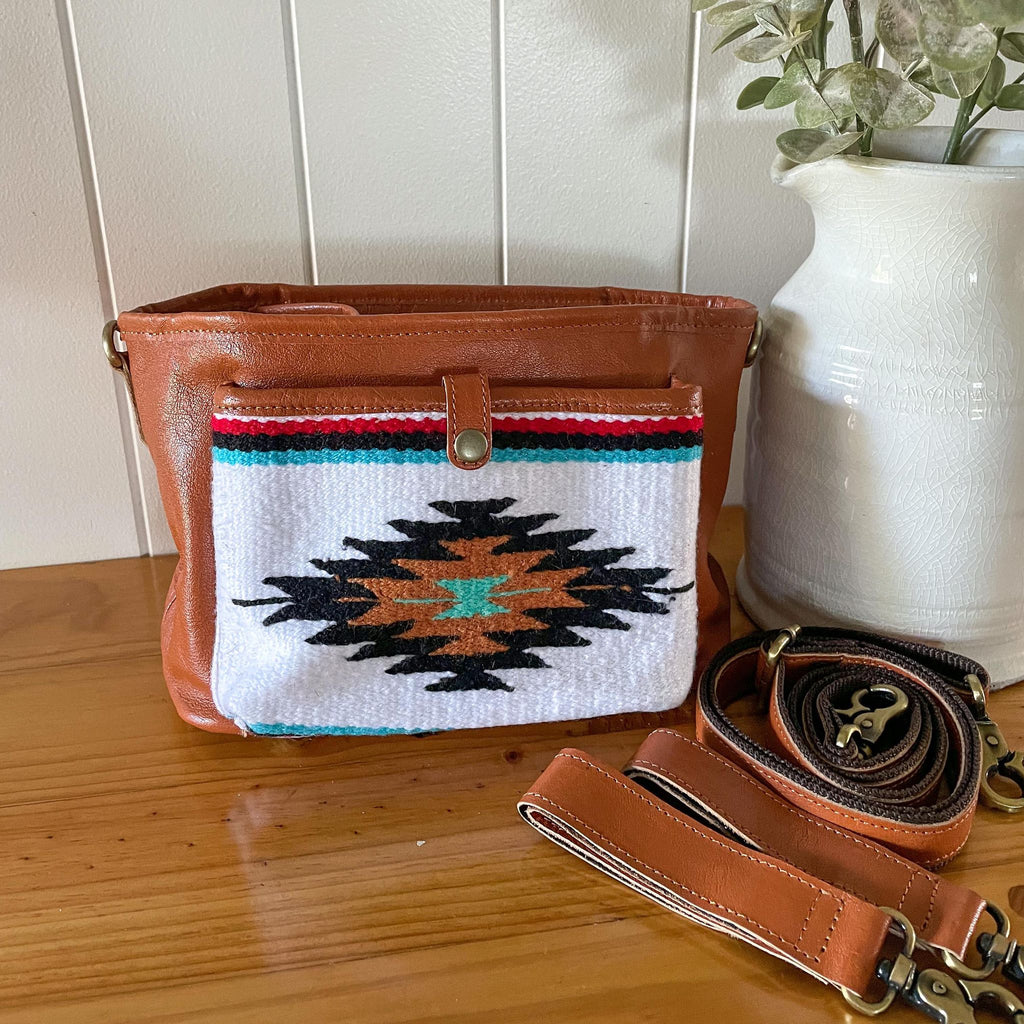 Tan Aztec White Pram Caddy