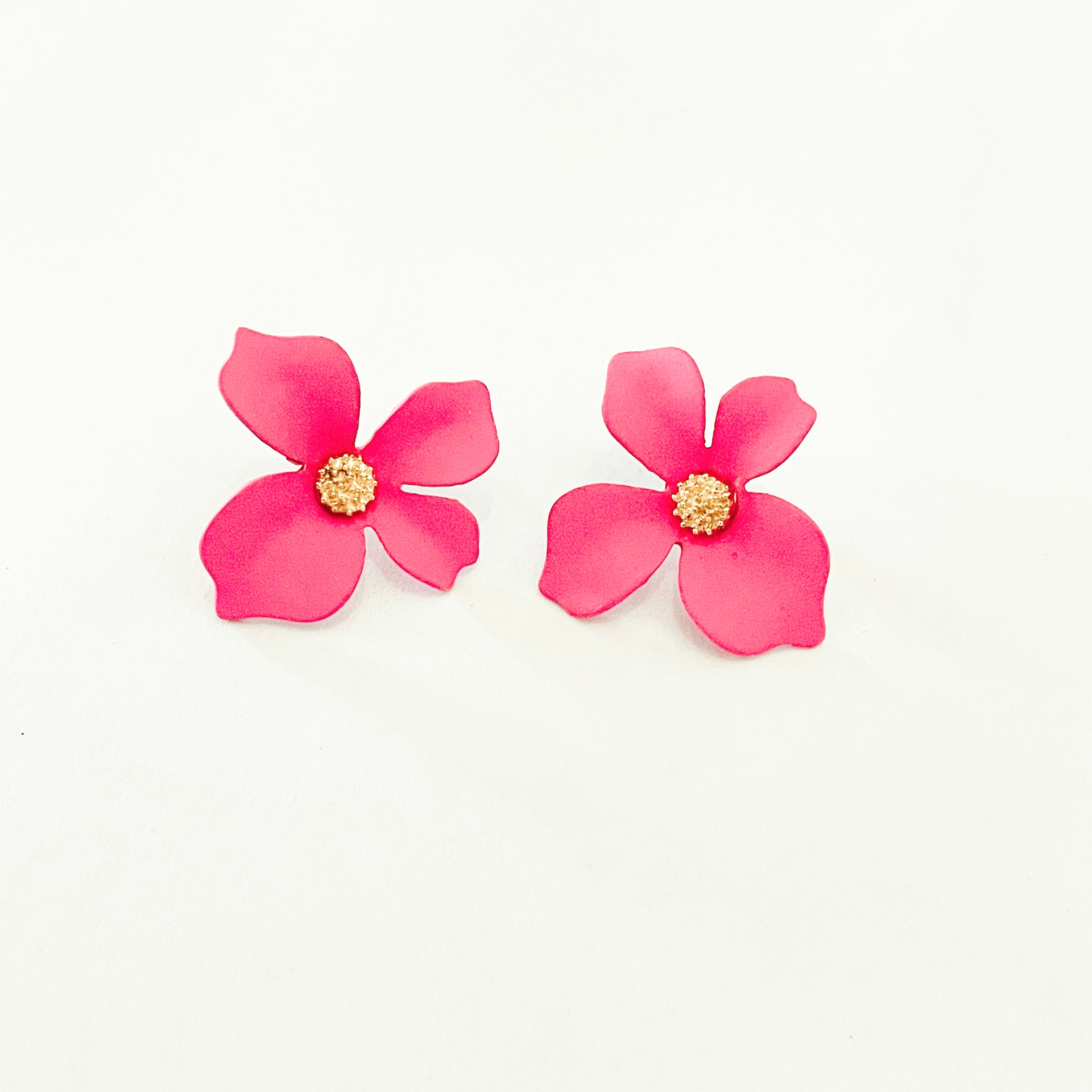 Pink Flower Studs