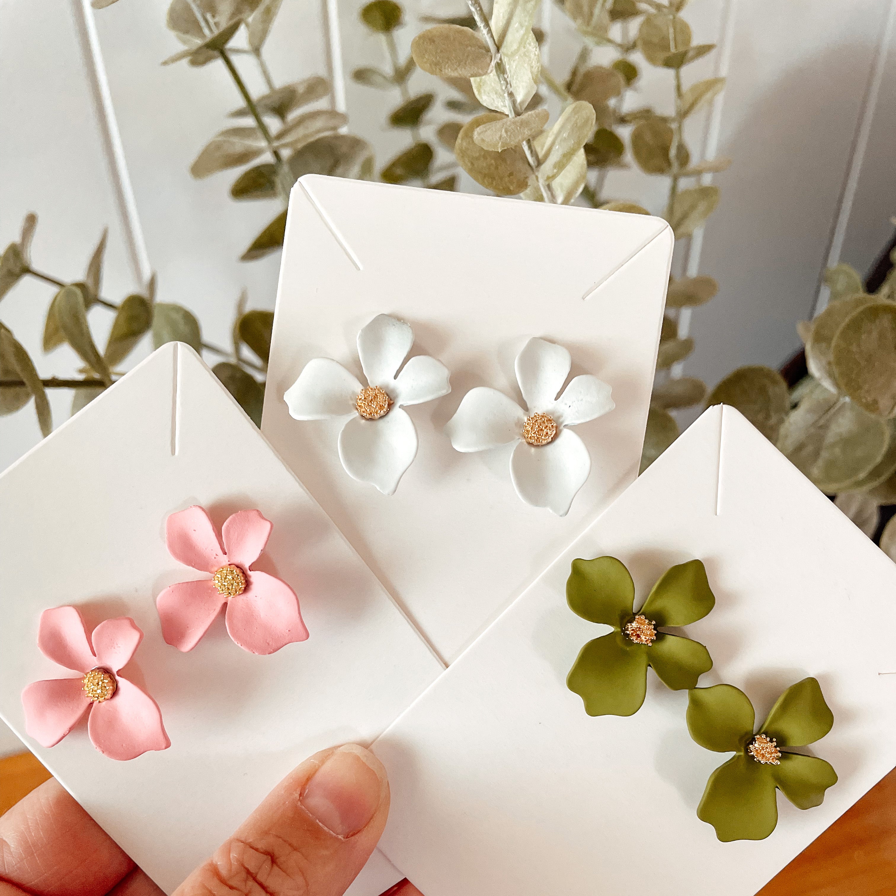 Baby Pink Flower Studs