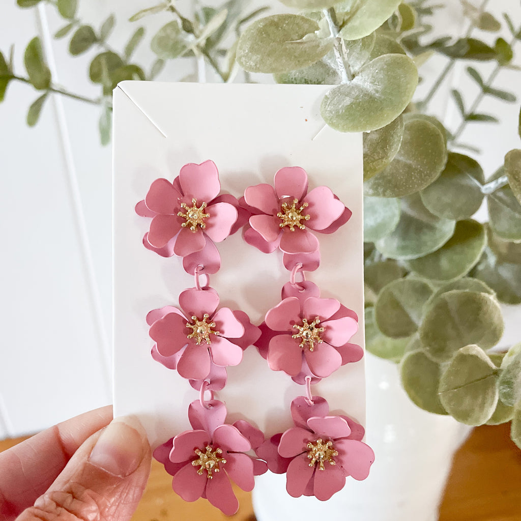 Dusty Pink Flower Trio