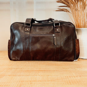 Cowhide Travel/ Nappy Bag - Chocolate