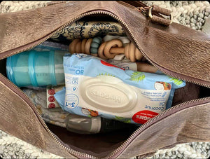 Cowhide Travel/ Nappy Bag - Aztec Grey